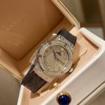 Hublot Geneve Women's Watches Lady 33mm Swiss Ronda Quartz Movement Crocodile Leather Strap Watch